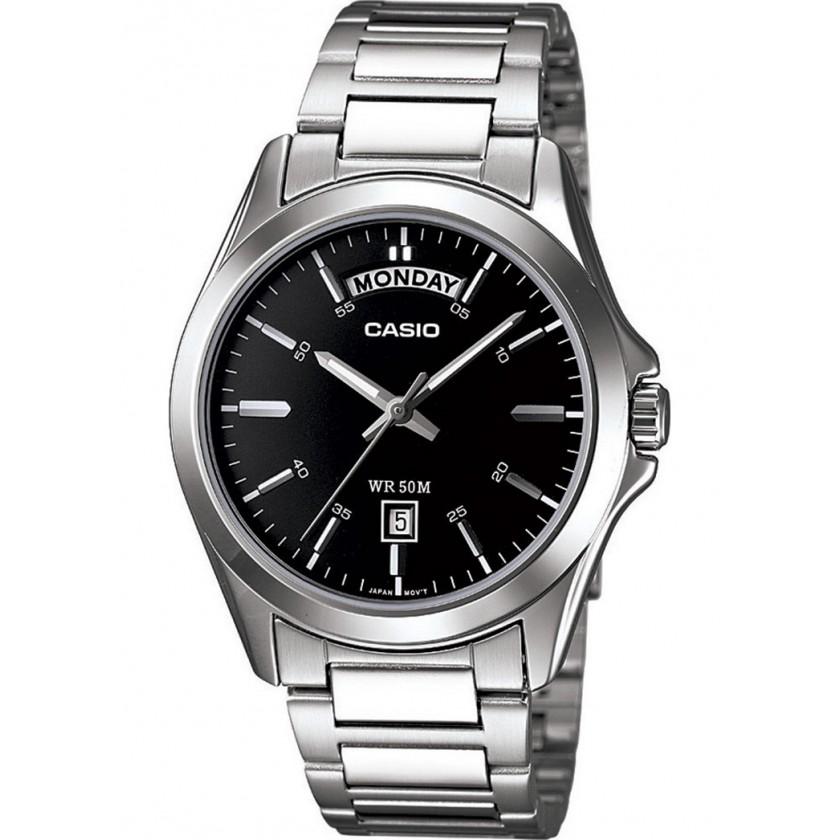 Casio Men's Standard Analog Silver Stainless Steel Band Watch MTP1370D-1A1 MTP-1370D-1A1 Watchspree