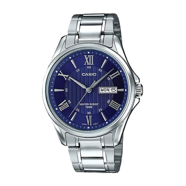 Casio Men's Standard Analog Silver Stainless Steel Band Watch MTP1384D-2A MTP-1384D-2A Watchspree