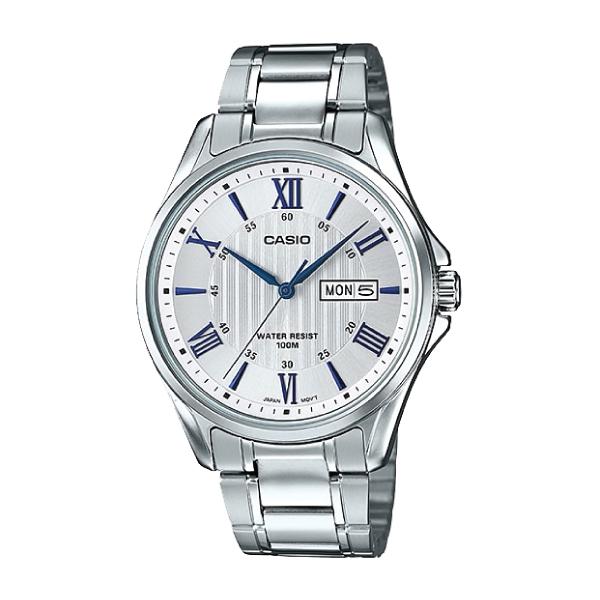 Casio Men's Standard Analog Silver Stainless Steel Band Watch MTP1384D-7A2 MTP-1384D-7A2 Watchspree
