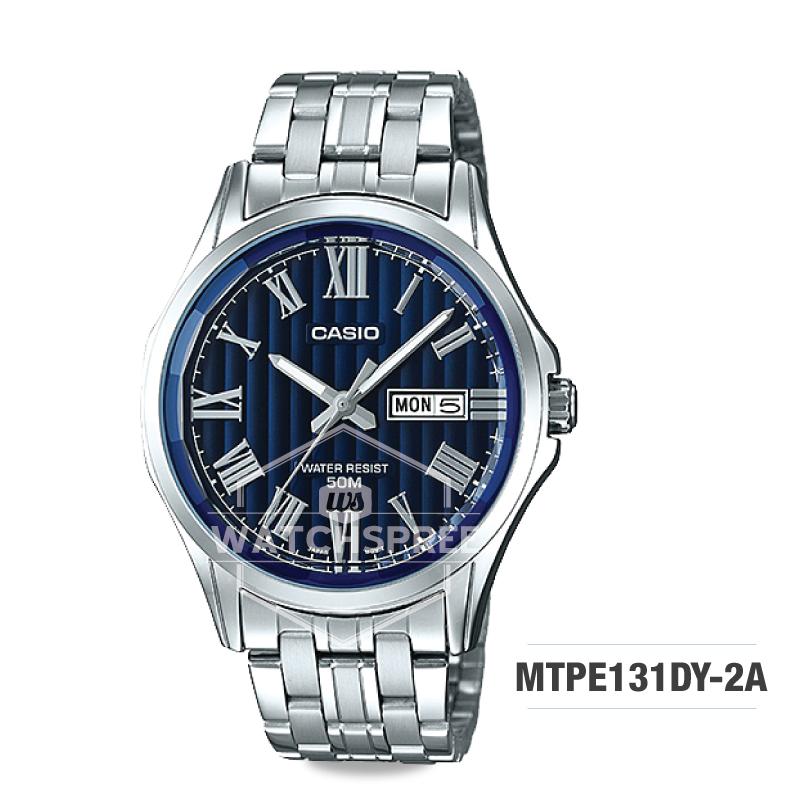 Casio Men's Standard Analog Silver Stainless Steel Band Watch MTPE131DY-2A MTP-E131DY-2A Watchspree