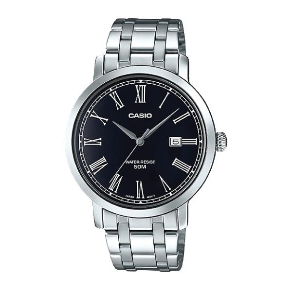 Casio Men's Standard Analog Silver Stainless Steel Band Watch MTPE149D-1B MTP-E149D-1B Watchspree