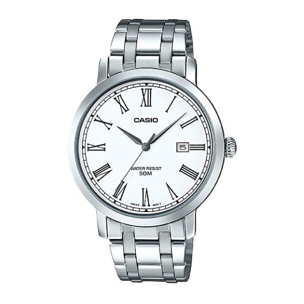 Casio Men's Standard Analog Silver Stainless Steel Band Watch MTPE149D-7B MTP-E149D-7B Watchspree