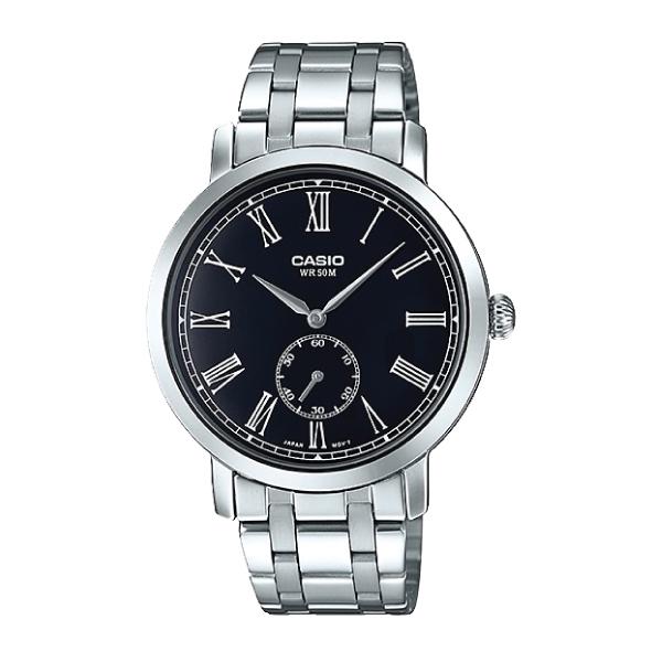 Casio Men's Standard Analog Silver Stainless Steel Band Watch MTPE150D-1B MTP-E150D-1B Watchspree