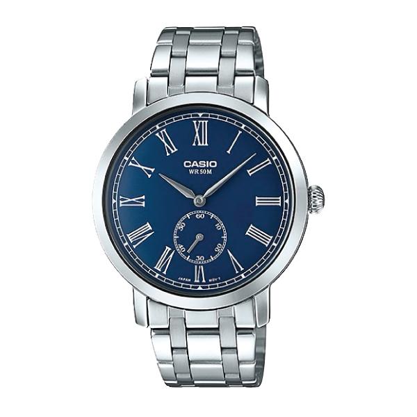 Casio Men's Standard Analog Silver Stainless Steel Band Watch MTPE150D-2B MTP-E150D-2B Watchspree