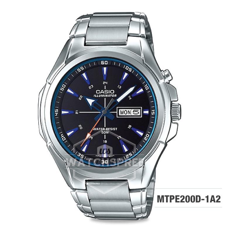 Casio Men's Standard Analog Silver Stainless Steel Band Watch MTPE200D-1A2 MTP-E200D-1A2 Watchspree