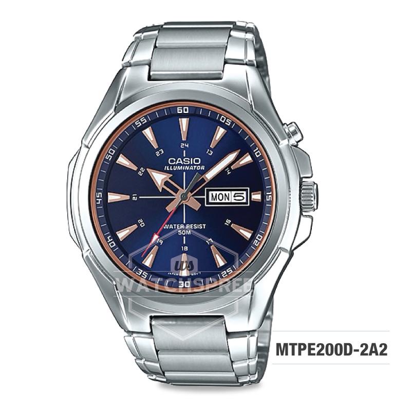 Casio Men's Standard Analog Silver Stainless Steel Band Watch MTPE200D-2A2 MTP-E200D-2A2 Watchspree