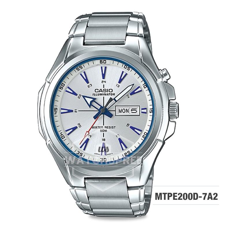 Casio Men's Standard Analog Silver Stainless Steel Band Watch MTPE200D-7A2 MTP-E200D-7A2 Watchspree