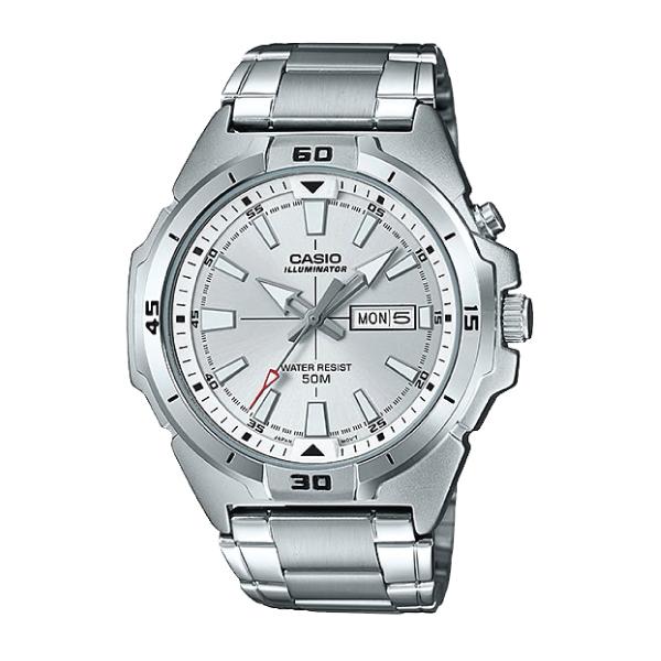 Casio Men's Standard Analog Silver Stainless Steel Band Watch MTPE203D-7A MTP-E203D-7A Watchspree