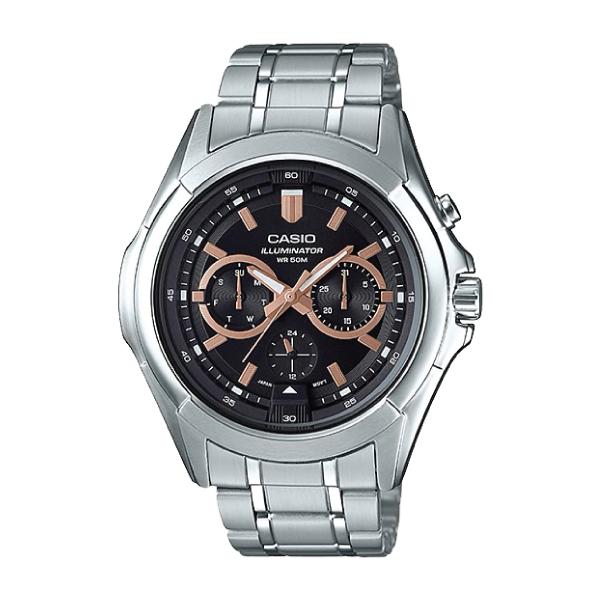 Casio Men's Standard Analog Silver Stainless Steel Band Watch MTPE204D-1A MTP-E204D-1A Watchspree