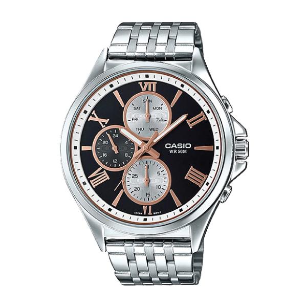 Casio Men's Standard Analog Silver Stainless Steel Band Watch MTPE316D-1A MTP-E316D-1A Watchspree