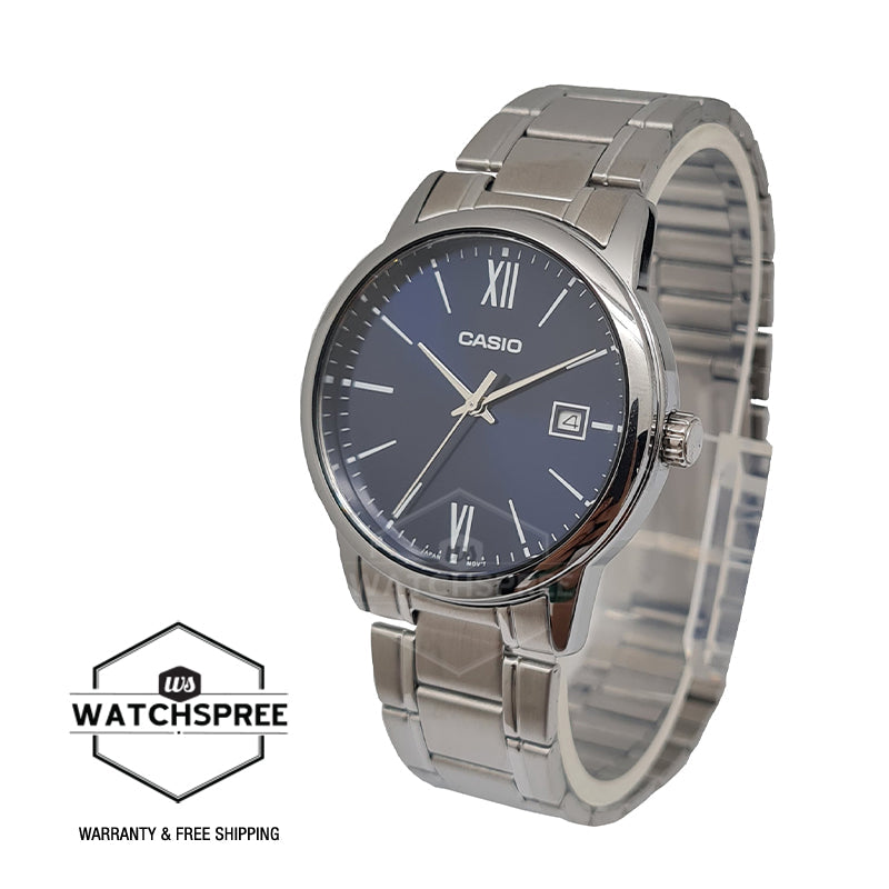 Casio Men's Standard Analog Silver Stainless Steel Band Watch MTPV002D-2B3 MTP-V002D-2B3 Watchspree