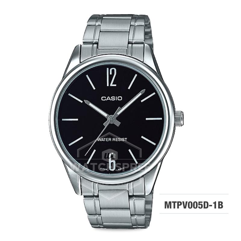 Casio Men's Standard Analog Silver Stainless Steel Band Watch MTPV005D-1B MTP-V005D-1B Watchspree