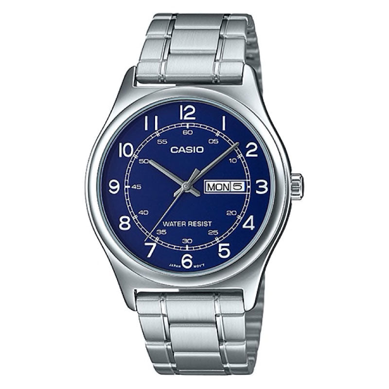 Casio Men's Standard Analog Silver Stainless Steel Band Watch MTPV006D-2B MTP-V006D-2B Watchspree