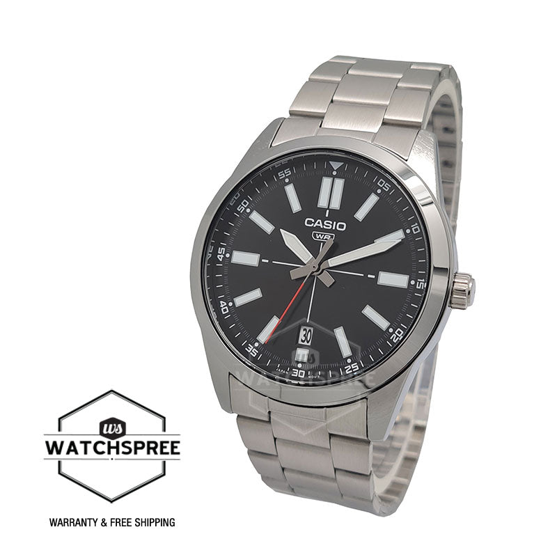 Casio Men's Standard Analog Silver Stainless Steel Band Watch MTPVD02D-1E MTP-VD02D-1E Watchspree