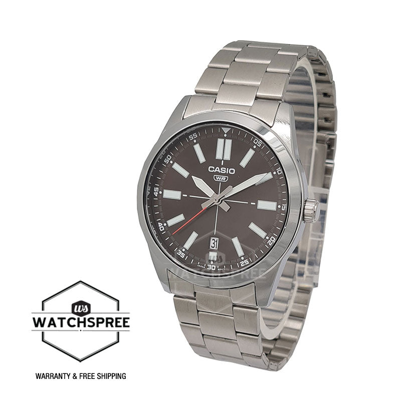 Casio Men's Standard Analog Silver Stainless Steel Band Watch MTPVD02D-5E MTP-VD02D-5E Watchspree