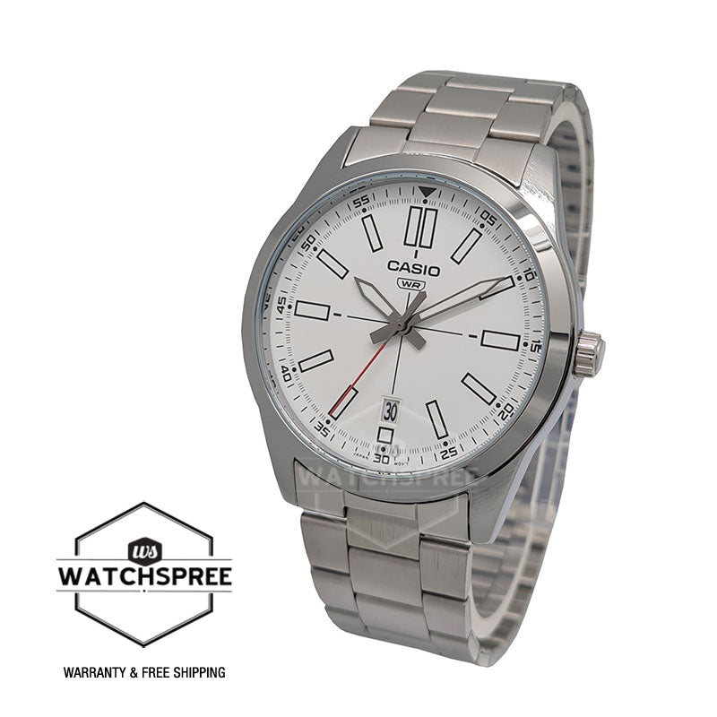 Casio Men's Standard Analog Silver Stainless Steel Band Watch MTPVD02D-7E MTP-VD02D-7E Watchspree
