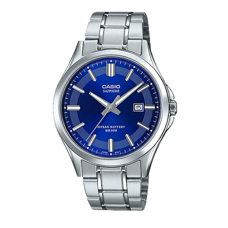 Casio Men's Standard Analog Silver Stainless Steel Band Watch MTS100D-2A MTS-100D-2A Watchspree