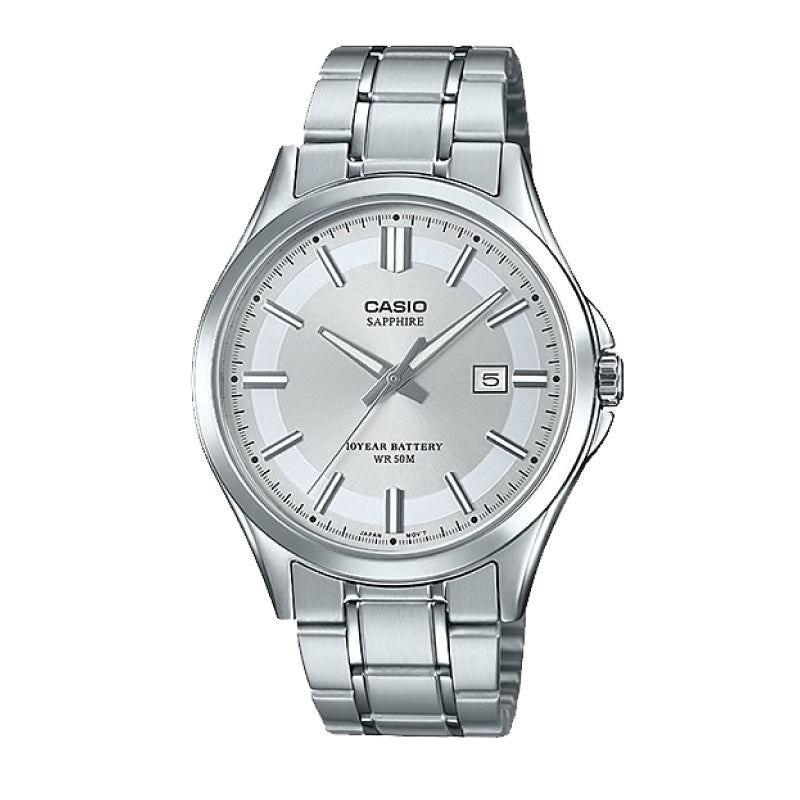 Casio Men's Standard Analog Silver Stainless Steel Band Watch MTS100D-7A MTS-100D-7A Watchspree