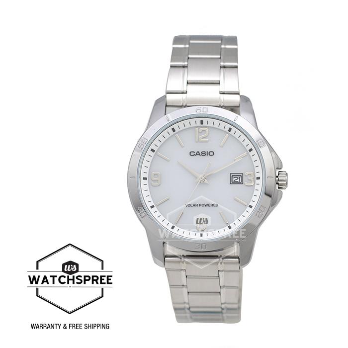 Casio Men's Standard Analog Solar-Powered Stainless Steel Watch MTPVS02D-7A Watchspree