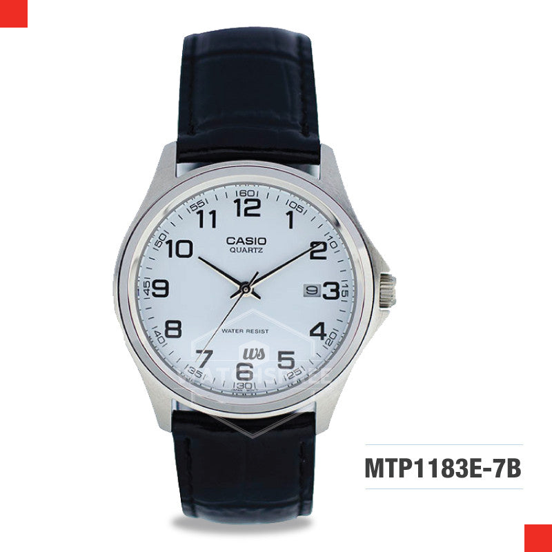 Casio Classic Series Analog Men's Black Leather Strap Watch MTP1183E-7B ...
