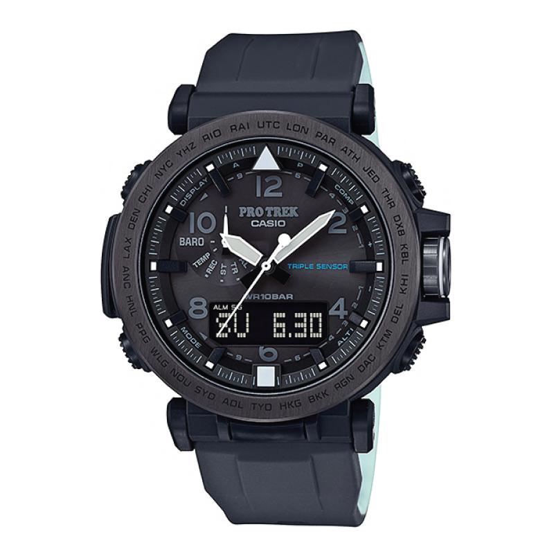 Casio Pro Trek PRG-650 Series Triple Sensor Version 3 Tough Solar Black Silicon Band Watch PRG650Y-1D PRG-650Y-1D Watchspree
