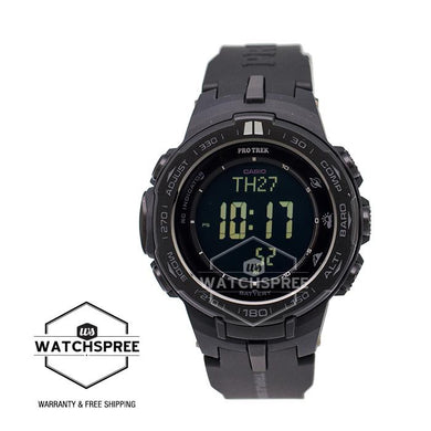 Casio Pro Trek PRW-3100 Series of Triple Sensor Black Resin Band Watch PRW3100Y-1B Watchspree