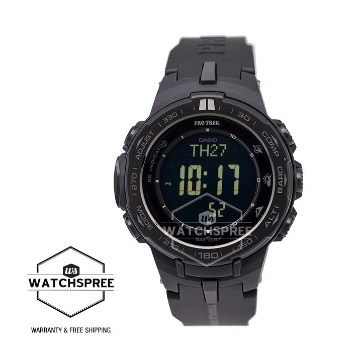 Casio Pro Trek PRW-3100 Series of Triple Sensor Black Resin Band Watch PRW3100Y-1B Watchspree