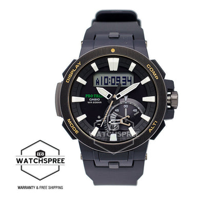 Casio Pro Trek PRW-7000 Series Triple Sensor Version 3 Black Resin Band Watch PRW7000-1B Watchspree