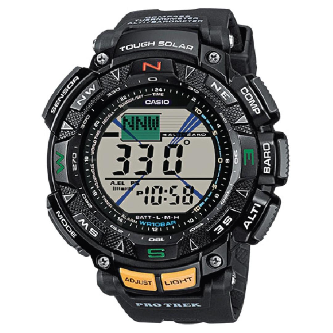 Casio Pro Trek Triple Sensor Dual-Layer LCD Watch PRG240-1D PRG-240-1 Watchspree