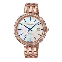 Load image into Gallery viewer, Casio Sheen 3-Hand Analog with Swarovski‚Äö√†√∂‚àö√°¬¨¬®‚àö√ú Crystals Pink Gold Ion plated Stainless Steel Band Watch SHE4052PG-2A SHE-4052PG-2A Watchspree
