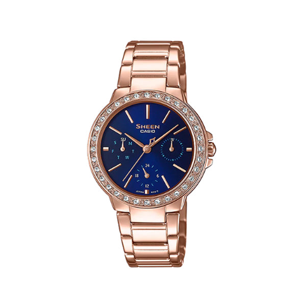Casio Sheen with Swarovski¨ Crystals Rose Gold Ion Plated Stainless Steel Band Watch SHE3069PG-2A SHE-3069PG-2A