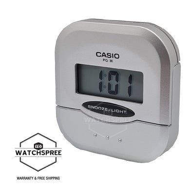 Casio Silver Resin Table Clock PQ30-8D PQ-30-8D PQ-30-8 Watchspree