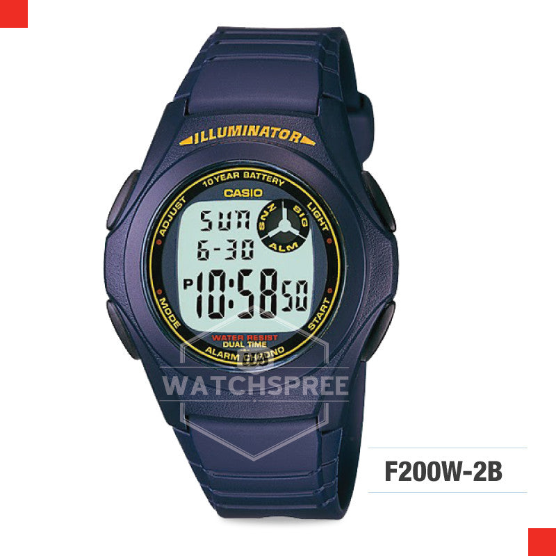 Casio Sports Watch F200W-2B Watchspree