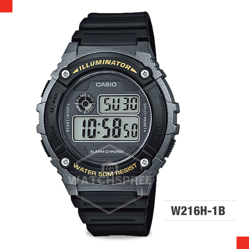 Casio Sports Watch W216H-1B Watchspree