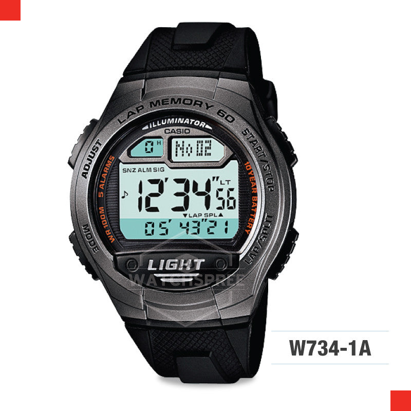 Casio Sports Watch W734-1A Watchspree