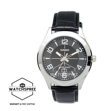 Casio Standard Analog Black Leather Strap Watch MTPVX01L-1B Watchspree
