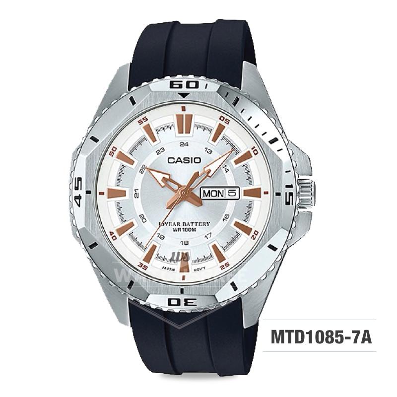 Casio Standard Analog Black Resin Strap Watch MTD1085-7A Watchspree
