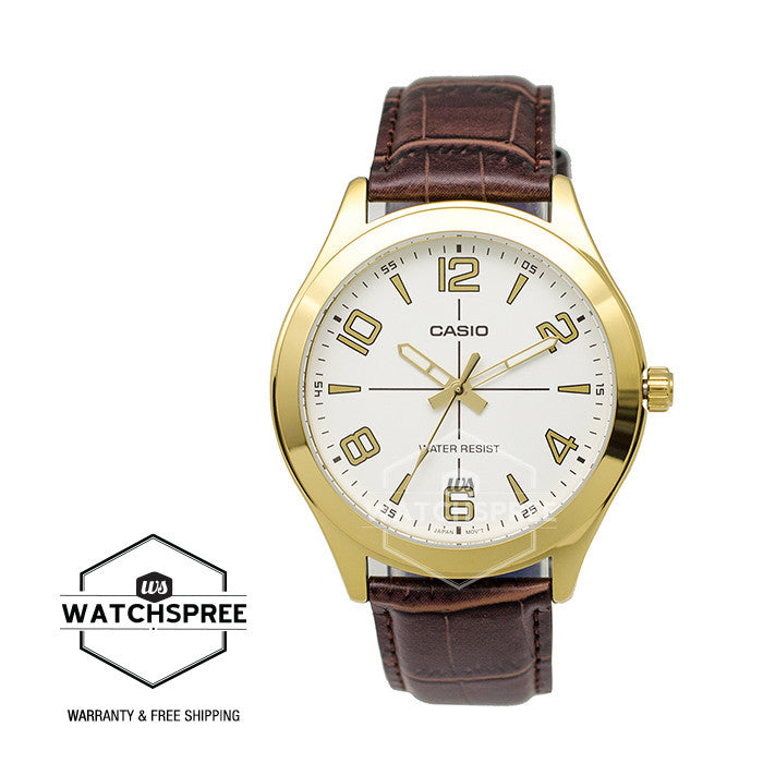 Casio Standard Analog Brown Leather Strap Watch MTPVX01GL-7B Watchspree
