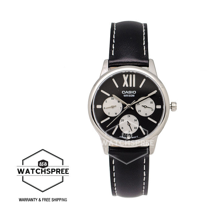 Casio Standard Analog Ladies' Black Strap Watch LTPE312L-1B Watchspree