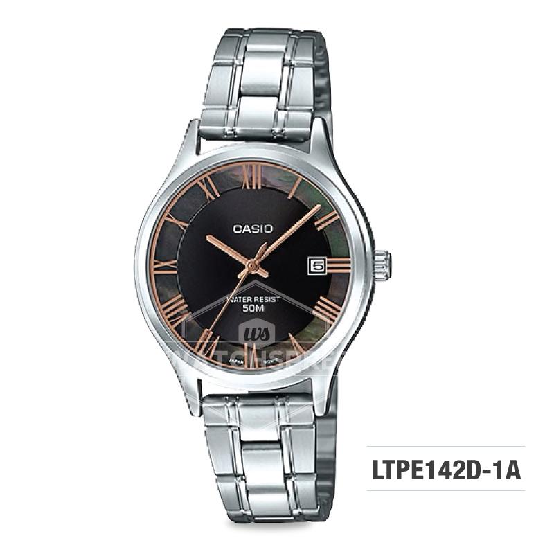 Casio Standard Analog-Ladies Silver Stainless Steel Band Watch LTPE142D-1A Watchspree