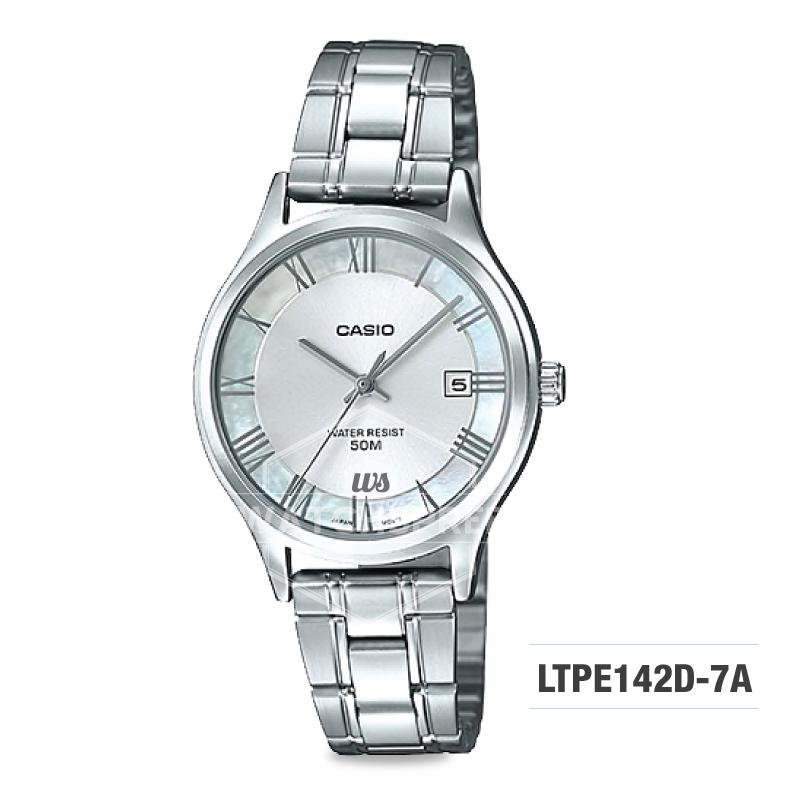 Casio Standard Analog-Ladies Silver Stainless Steel Band Watch LTPE142D-7A Watchspree