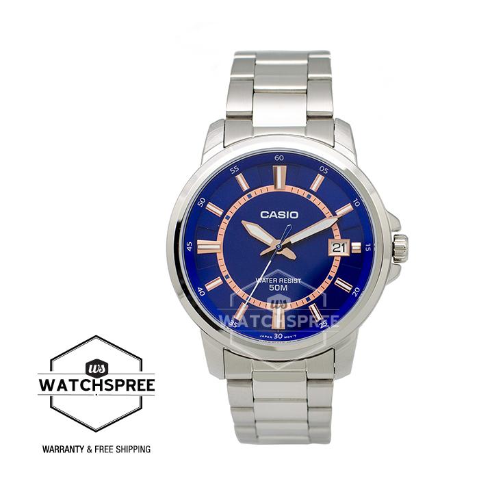 Casio Standard Analog Men's Stainless Steel Band Watch MTPE130D-2A Watchspree