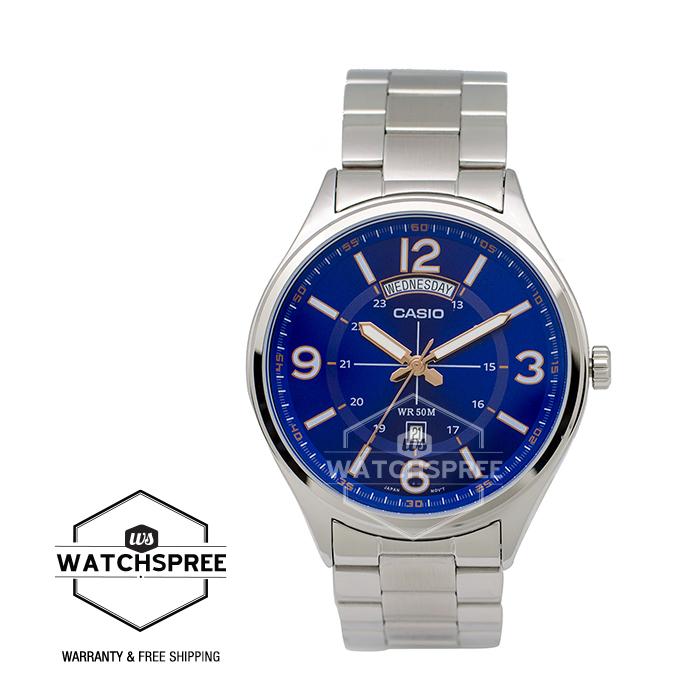 Casio Standard Analog Men's Stainless Steel Watch MTPE129D-2B Watchspree