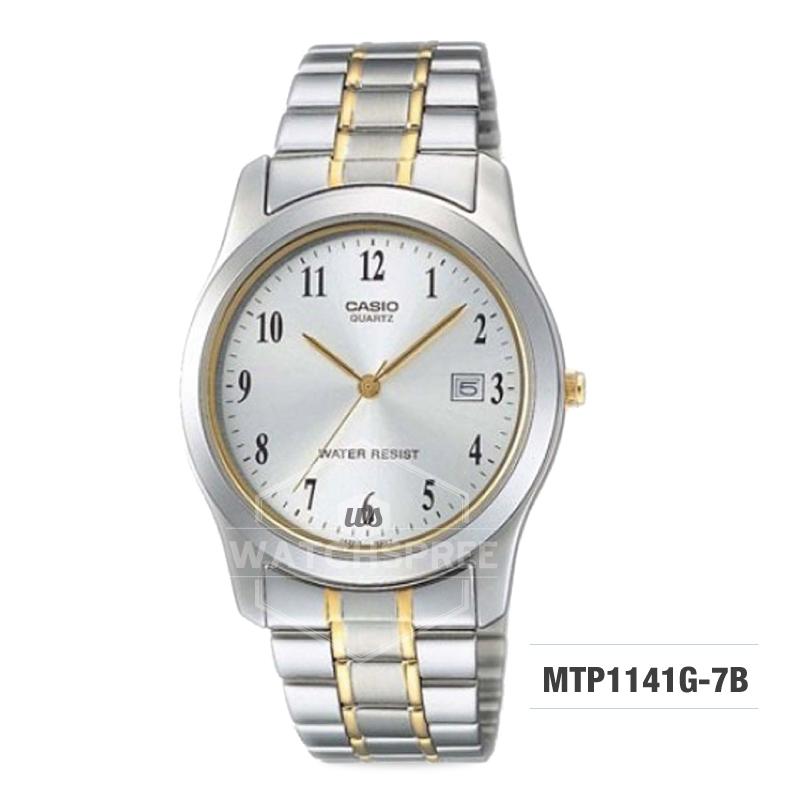 Casio Standard Analog Two-tone Stainless Steel Band Watch MTP1141G-7B Watchspree