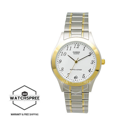 Casio Standard Analog Two tone Stainless Steel Watch MTP1128G-7B Watchspree