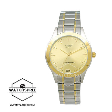 Casio Standard Analog Two tone Stainless Steel Watch MTP1128G-9A Watchspree
