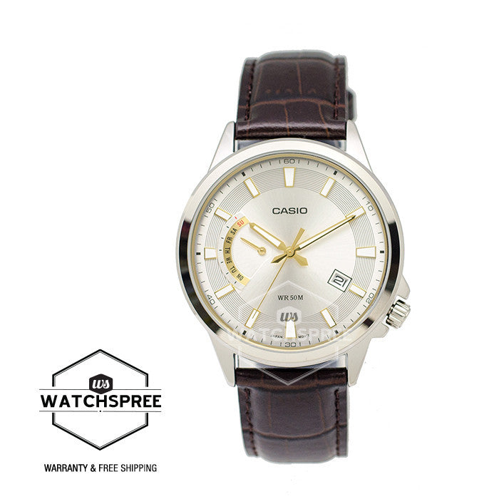 Casio Standard Analog Watch Black Leather Watch MTPE136L-7A Watchspree