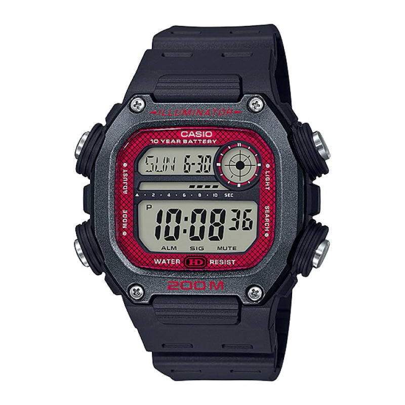 Casio Standard Digital Black Resin Band Watch DW291H-1B DW-291H-1B Watchspree