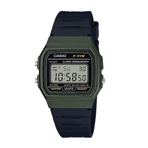 Casio Standard Digital Black Resin Band Watch F91WM-3A F-91WM-3A Watchspree