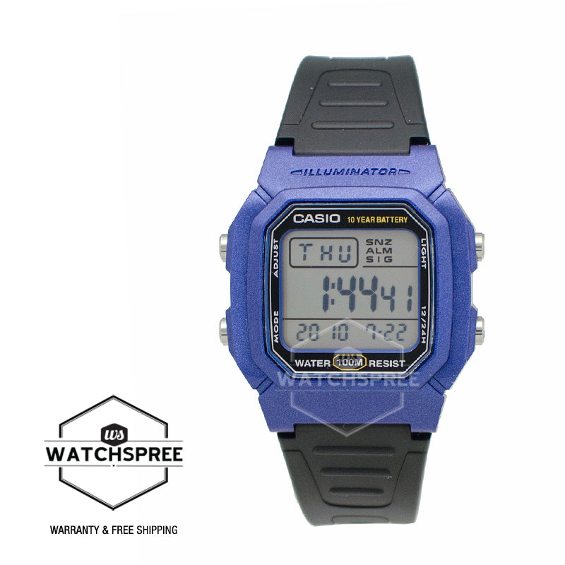 Casio Standard Digital Black Resin Band Watch W800HM-2A W-800HM-2A Watchspree